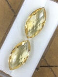 Matched Pair of Marquise Cut Citrine 9.02 ct