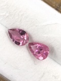 Pink Tourmaline Teardrop Matched Pair 0.7 ct