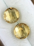 Round Citrine Matched Pair 3.07 ct