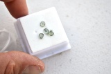 1.53 Carat Fine Set of Light Green Sapphire