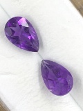 Amethyst Teardrop Matched Pair 1.28 ct