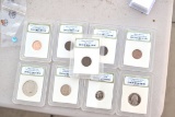 Set of 9 Graded Coins in Sealed Containers