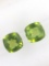 Matched Pair of Peridot Cushion Cut 4.14 ct