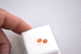 0.70 Carat Matched Pair of Fine Fancy Orange Sapphire