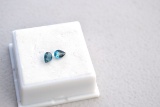 0.91 Carat Matched Pair of Pear Cut London Blue Topaz