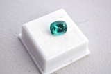 6.58 Carat Cushion Cut Fine Caribbean Sea Green Topaz