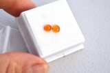 0.82 Carat Matched Pair of Very Fine Mexican Fire Opals