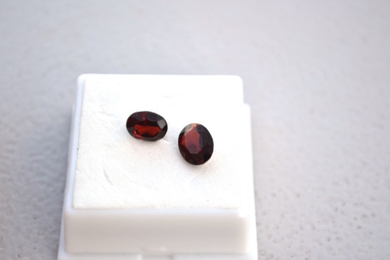 4.05 Carat Matched Pair of Rich Red Garnets