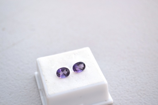 2.17 Carat Matched Pair of Oval Cut Amethysts