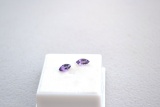 1.01 Carat Great Matched Pair of Marquise Cut Amethyst