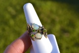 Fantastic Opal and Chrome Diopside Ring in Sterling Silver -- 6.19 Grams