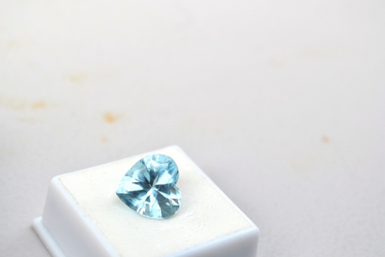 10.48 Carat Very Fine Sky Blue Topaz Heart