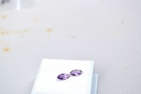 0.80 Carat Very Fine Matched Pair of Marquise Cut Amethyst