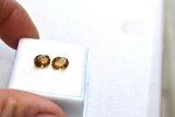 4.10 Carat Matched Pair of Fine Champagne Zircons