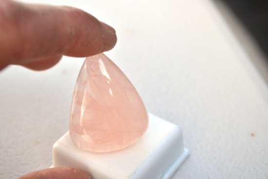 65.15 Carat Rose Quartz Pear Cabochon