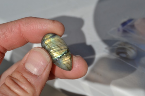 25.82 Carat Labradorite Pear Cabochon