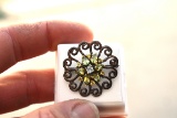 Exceptional Peridot Brooch in Sterling Silver -- 5.04 Grams