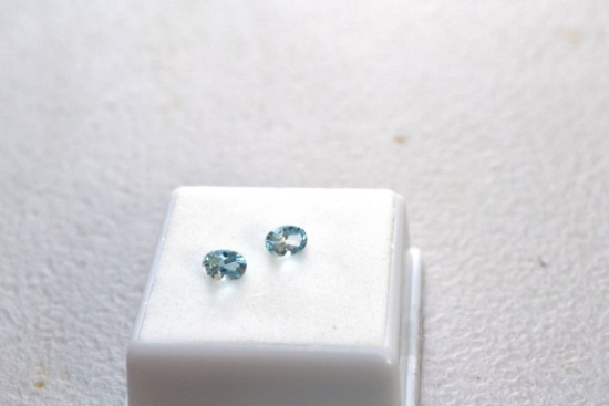 1.29 Carat Matched Pair of Blue Topaz