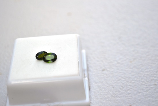 1.24 Carat Pair of Fine Green Tourmaline