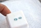 1.43 Carat Matched Pair of Nice Blue Zircons