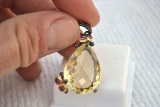 Beautiful Lemon Citrine Pendant in Sterling Silver -- 7.18 Grams