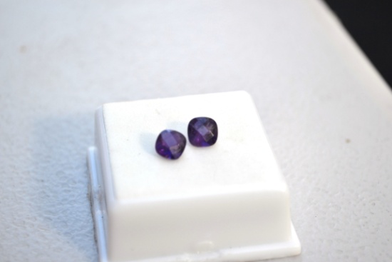 1.69 Carat Matched Pair of Rich Amethysts