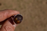 Beautiful Fire Agate in Sterling Silver Ring -- 5.85 Grams