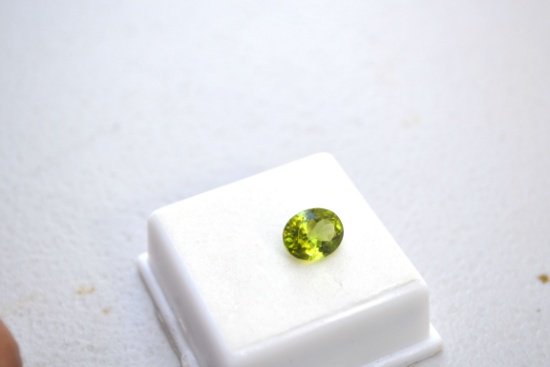 3.17 Carat Fantastic Oval Cut Peridot with Verification Report