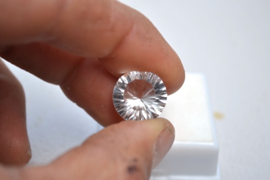10.02 Carat Round Millennium Cut Crystal Quartz