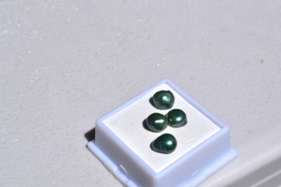 8.40 Carat Matched Set of Green Pearls