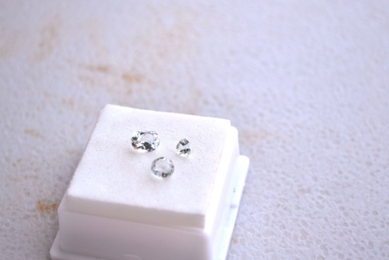 1.59 Carat Trio of Aquamarines