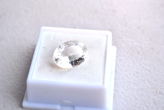 6.50 Carat Oval Millennium Cut Crystal Quartz