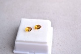 1.50 Carat Matched Pair of Oval Cut Citrines