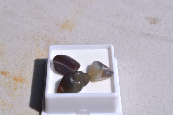 18.40 Carat Trio of Fine Botswana Banded Agate