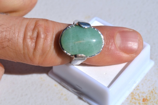 Green Jasper Ring