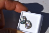 6.49 Carat Matched Pair of Pear Cut Abalone Shells