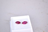 2.37 Carat Matched Pair of Marquise Cut Synthetic Rubies