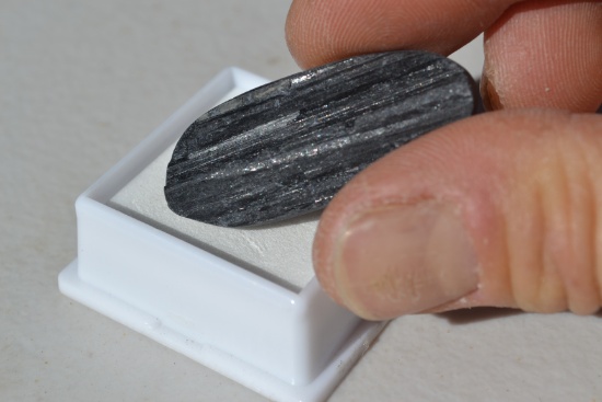 42.07 Carat Semi Polished Black Tourmaline Cabochon