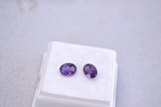 1.85 Carat Gorgeous Matched Pair of Amethyst