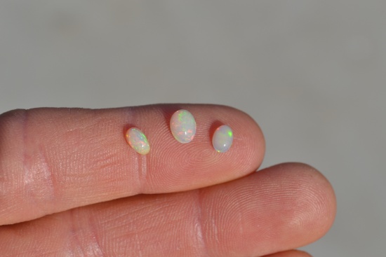 1.17 Carat Bright and Fiery Matched Trio of Opals