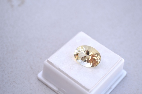 7.83 Carat Fancy Oval Cut Lemon Citrine