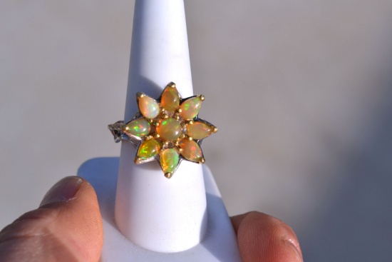 Opal Ring in Sterling Silver -- Size 7
