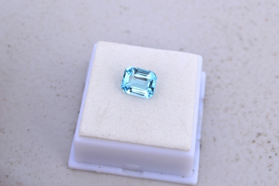 3.64 Carat Fine Octagon Cut Sky Blue Topaz