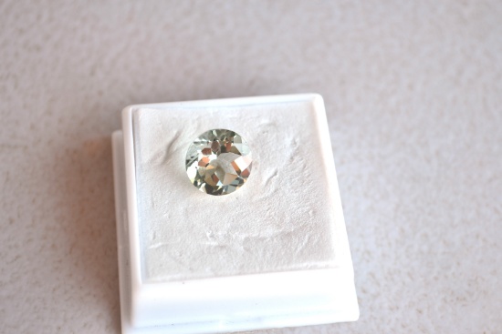 4.35 Carat Fine Round Cut Green Amethyst