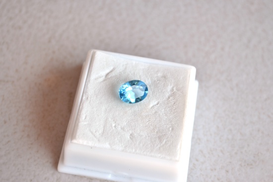 2.22 Carat Fine Oval Cut Sky Blue Topaz