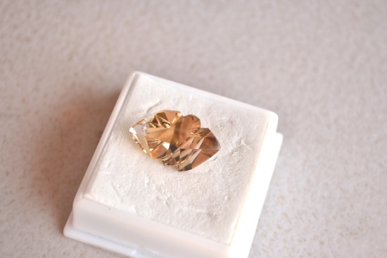 9.05 Carat Fine, Fancy Laser Cut Citrine