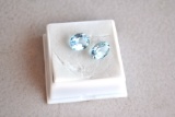 6.35 Carat Matched Pair of Oval Cut Sky Blue Topaz