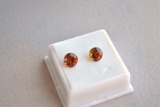 4.95 Carat Matched Pair of Round Cut Red Zircon