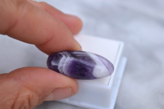 25.98 Carat Gorgeous Amethyst Chevron Cabochon