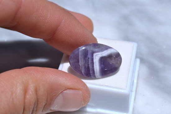 14.17 Carat Gorgeous Amethyst Chevron Cabochon